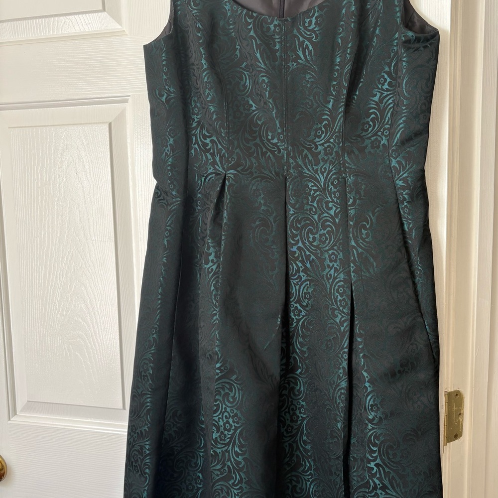 Kasper Black and Green Cocktail Dress